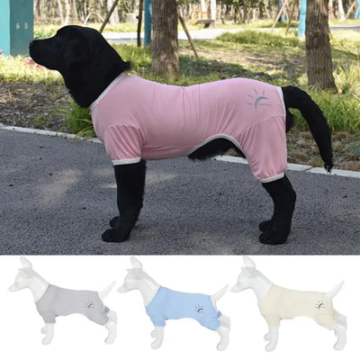Summer Dog Clothes Breathable Anti-UV Elastic Large Dog Sun Protection Clothing Pet Four-legged Clothes